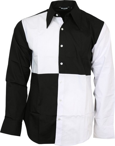 black white button up