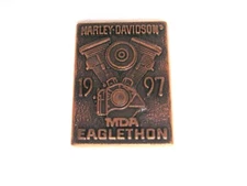 HARLEY DAVIDSON NATIONAL HOG EAGLETHON RALLY MDA 1997 VEST JACKET HAT PIN PINS