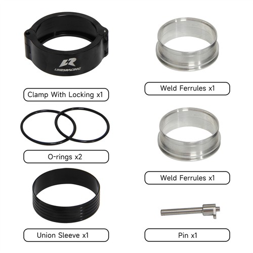 63 mm aluminio HD entrada banda en V brida de sujeción tubo enfriador de aire de carga tensor rápido - Imagen 6 de 10