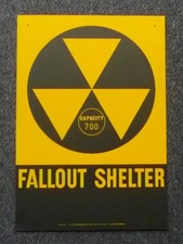 Nuclear Fallout Shelter 14" x 20" Aluminum Sign Department of Defense 1962 NOS