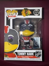 Funko Pop 02 NHL Blackhawks Mascot Tommy Hawk Vinyl Figure see Box Condition