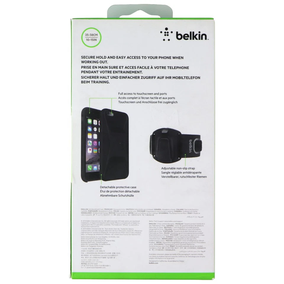 Brazalete y funda Belkin con clip para Apple iPhone 6/6S - negra Foto 2 de 2