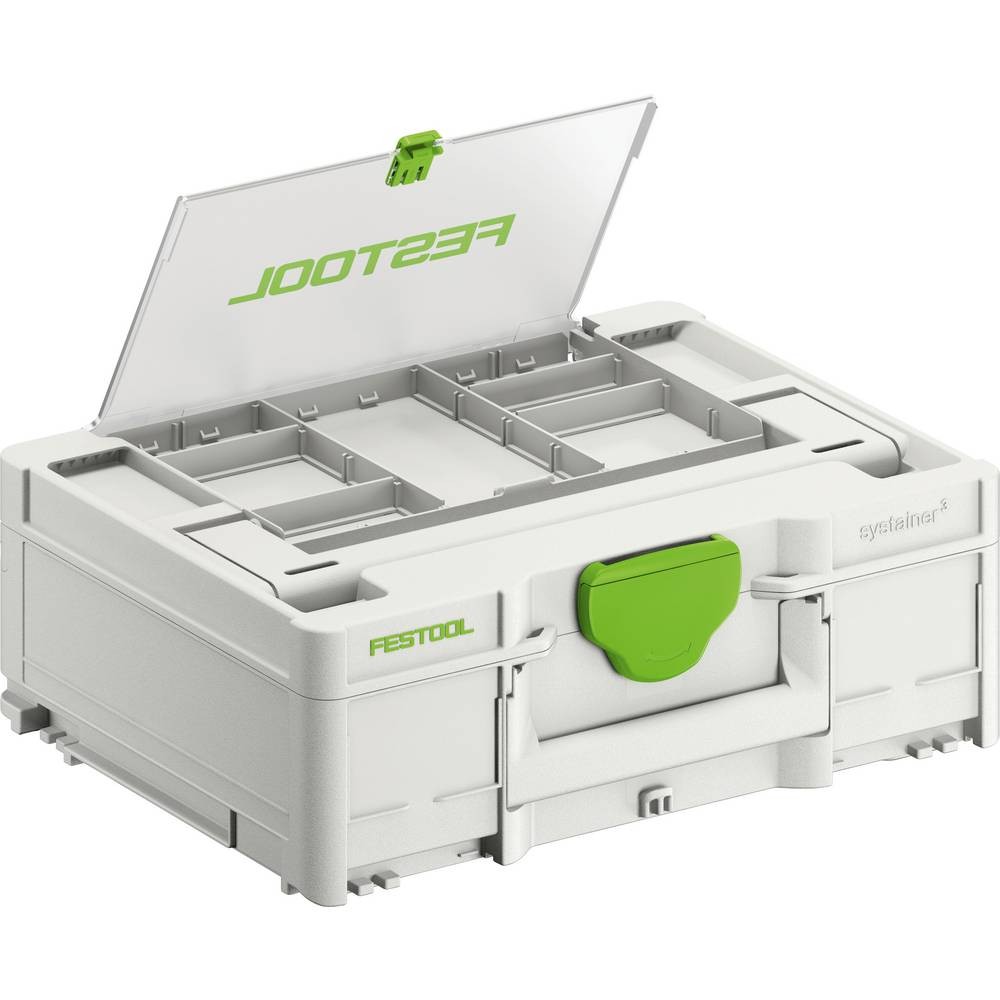 Festool SYS3 DF M 137 mallette de rangement empilable en ABS avec bacs de tri pour atelier mobile