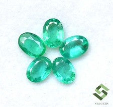 7x5 mm Certified Natural Emerald Oval Cut Lot 05 Pcs 3.09 CTS Loose Gemstones