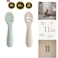 Silicone First Feeding Baby Spoons  2 Pack