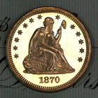 * 1870 ULTRA DCAM * PRISTINE++ GEM PROOF SEATED LIBERTY QUARTER *FROM COLLECTION