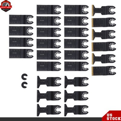 28Pack Quick Release Universal Oscillating Saw Blades Titanium Multitool Blades