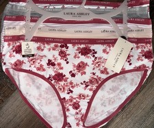 Laura Ashley Womens Hipster Underwear Panties 5-Pair Cotton Blend F L