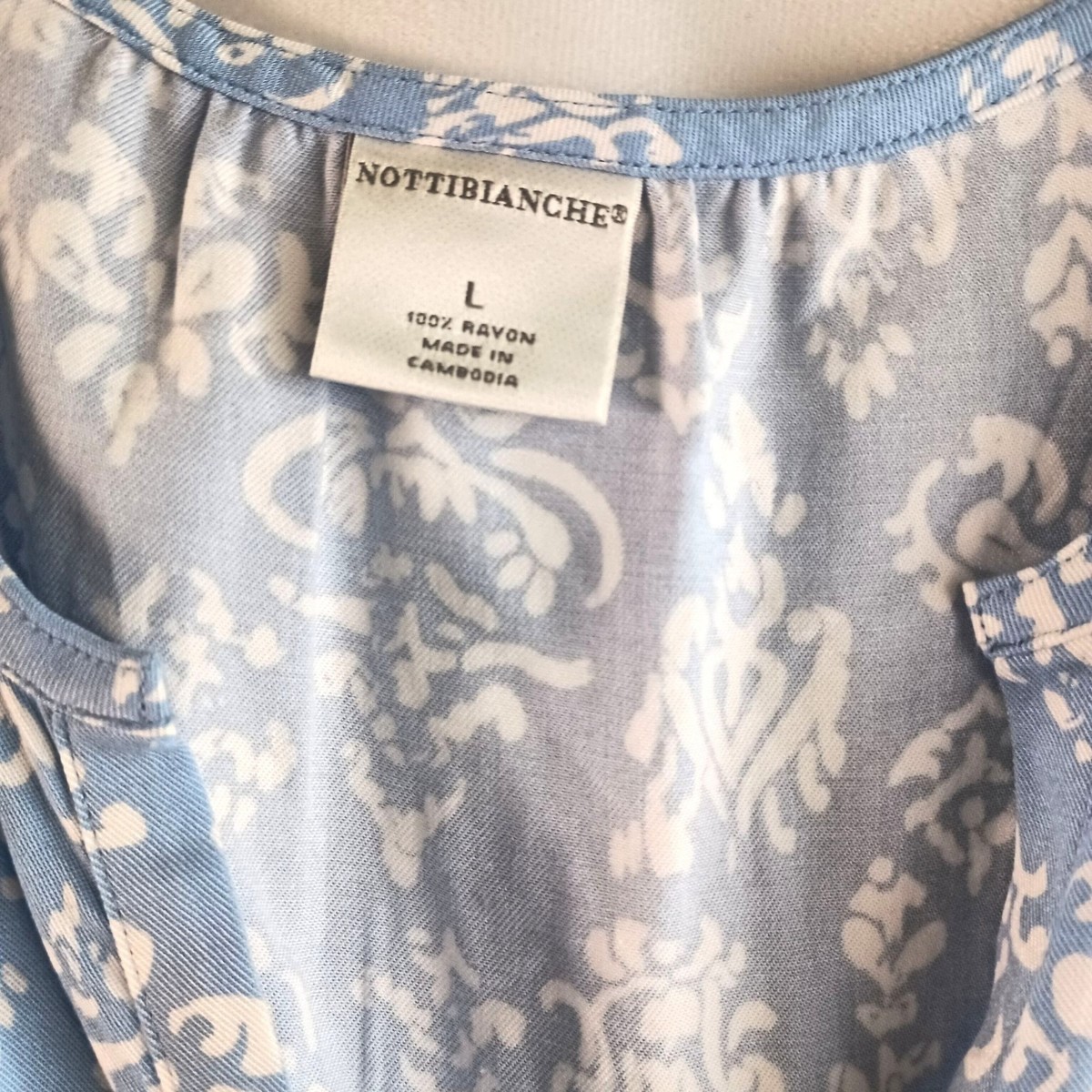 Nottibianche Pajama Lounge Top NWT Light Blue Short Sleeve