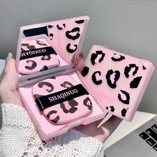 Pink Leopard Oil Blotting Papers 100 Sheets w/ Mirror Case Face Oil Control
