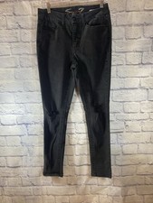 Seven7 Jeans Women  s Size 6 Tummyless High Rise Skinny Black Stretch Denim Pants