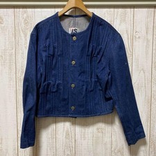 ISSEY MIYAKE i.s. 80s Wave Pleated Denim Jacket Men  s M Vintage EL AGA