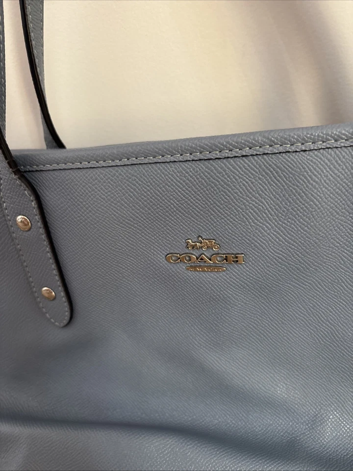 Sac Cabas Coach Cuir Bleu Pastel - Photo 3/3