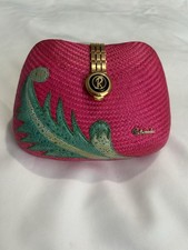 vintage woven straw purse