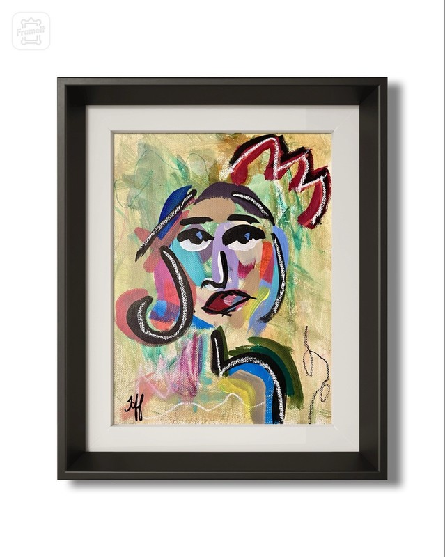 14x11 Unframed Original Expressionism Woman Handmade Acrylic