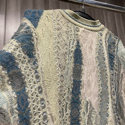 Vintage Coogi Australia Wool Cardigan 3D Textured Knit Sweater M