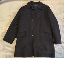 Banana Republic Men's Gray Button-Front Lined Mid-Length Overcoat Coat M