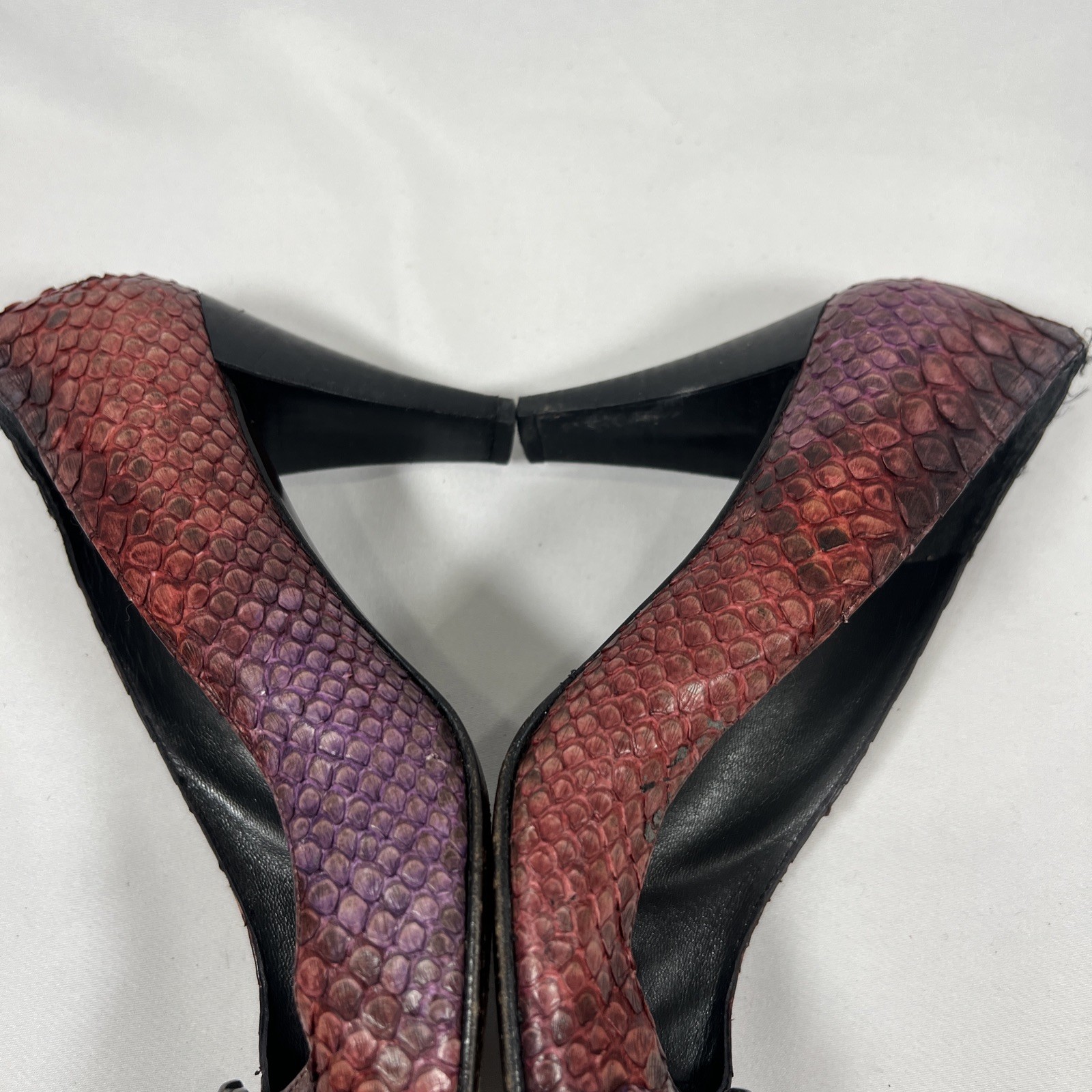 Stuart Weitzman Purple Pink Python Embossed Snake… - image 22