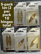 5-pack lot 10 hinges National Hardware 2-3/4" Decorative Mini N211-417 Brass