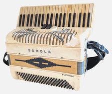 Vintage Sonola Piano Accordion 120 Bass White - Fully Working - Cosmetic Wear
