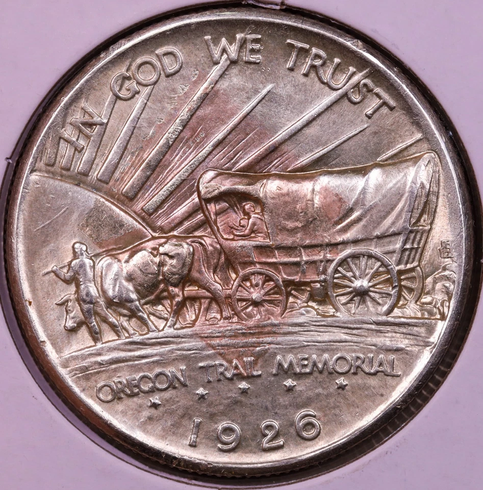 1926-P Oregon Trail Commemorative Half Dollar BU+ ***RARE ORIGINAL COIN*** - Image 2 of 2