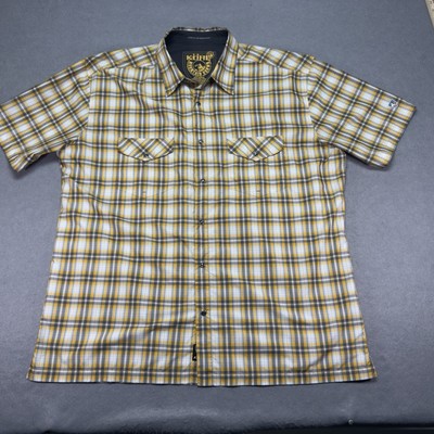 Kuhl Shirt Adult Extra Extra Large Yellow Plaid Pearl Snap Mountain Grown  Mens
