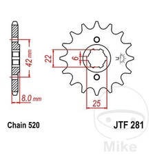 42909 Coarse Gear Transfer Sprocket 14T P-520 6 Ø22/25MM Compatible with Honda XR 6