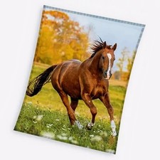Pferd Gallop Decke - Fleece Decke - Kuscheldecke - 150 cm x 200 cm