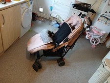 Silver Cross Pop Stroller Pink And Grey With Footmuff