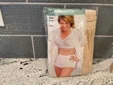 Underscore Beige Silky Nylon Briefs Underwear Womens 10 NOS