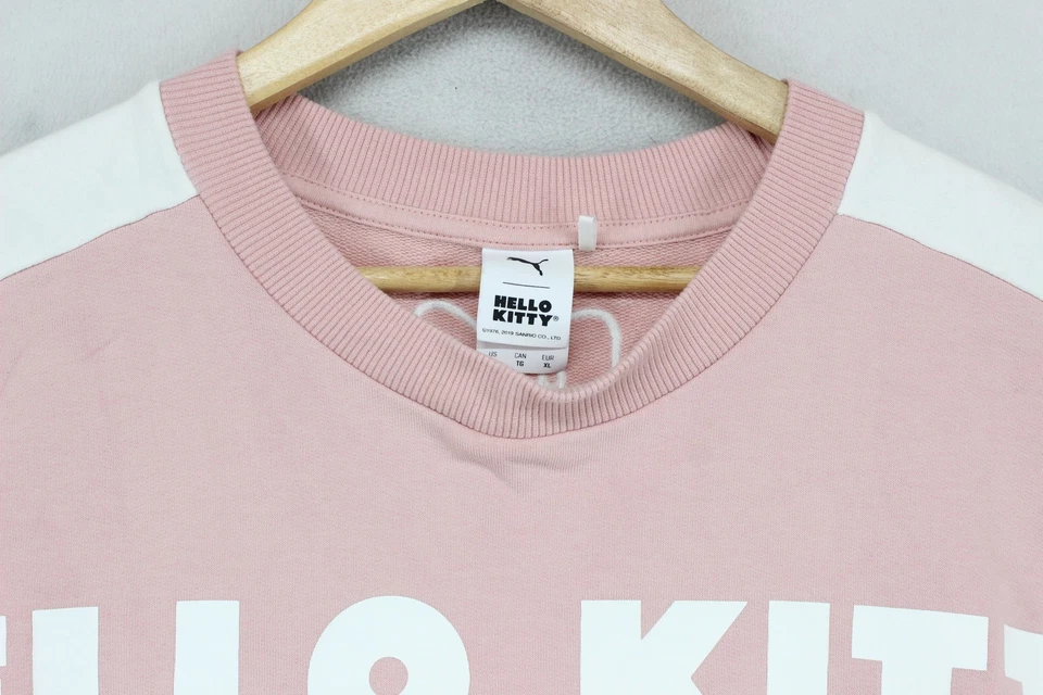 Puma Hello Kitty Sweatshirt Womens Size XL Pink Graphic Pullover - Image 3 of 4