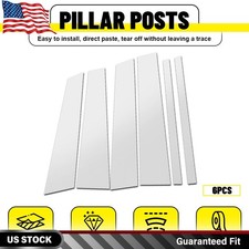 6pcs Door Window Pillar Post Trims Chrome For 2004-2015 Nissan Titan Crew Cab