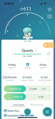 Pokemon Go Shiny Quaxly ( Reduced)