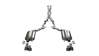 Corsa Xtreme 3'' Exhaust 4'' BLK Tips Fits 18-23 Mustang GT Conv w/o Active Exh