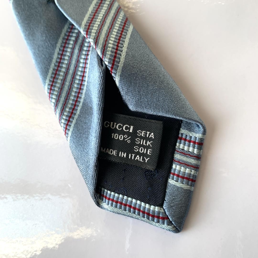 Gucci Necktie Tie 100% Silk Multicolor Striped Pattern 3.7 inches From Japan thumbnail 5
