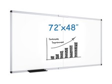 VIZ-PRO Magnetic Dry Erase Board, 72 X 48 Inches, Foldable Wall-Mounted White...