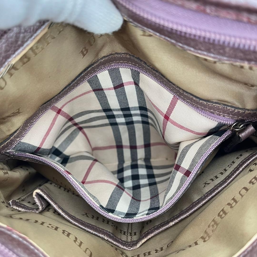 Used  Burberry Crossbody Shoulder Bag Nova Check Logo Hardware Mauve Pink JAPAN thumbnail 10