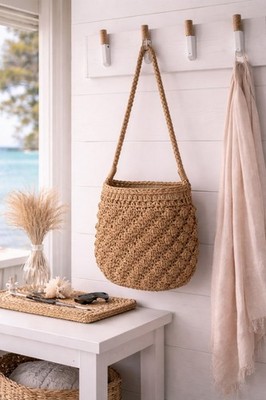 Angebot Boho Bast Handtasche Beige B 20x21cm Clayre & Eef Geschenkidee