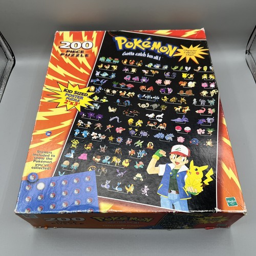 Vintage Pokemon Kid Sized Poster Jigsaw Puzzle 1999 Hasbro Complete 200pc 2’x3’ - Picture 1 of 6