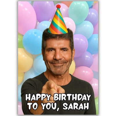PERSONALISIERTE Simon Cowell Motto GEBURTSTAGSKARTE für ihn ihren Mann Frau Freund