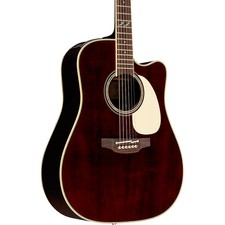 Takamine JJ325SRC John Jorgenson Signature Dreadnought A/E Guitar Red Satin