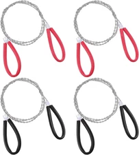 4Pcs Stainless Steel Cable Saw Hand Pocket String Rope Saw Emergency Red Black