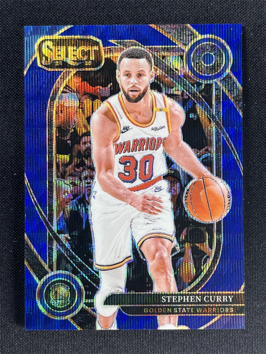 2024-25 Panini Select Stephen Curry #209 Courtside Blue Wave Prizm Warriors /75