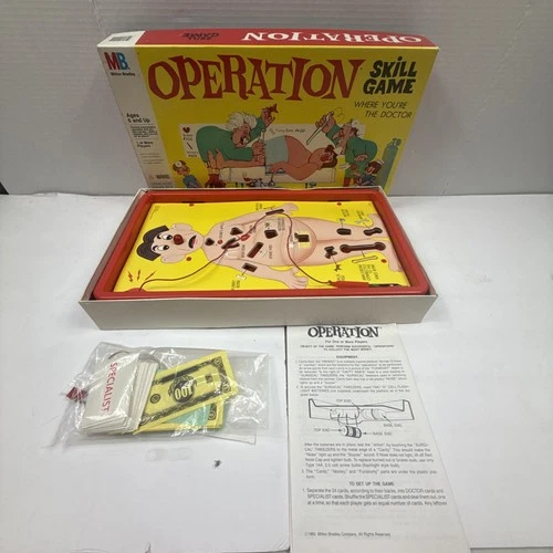 Vintage 1965 Milton Bradley #4545 Operation Electronic Skill Board Game COMPLETE