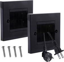 2 Pack Cable Brush Plate, Cable Entry Cover, Wall Cable- Cover, Single Gang Brus