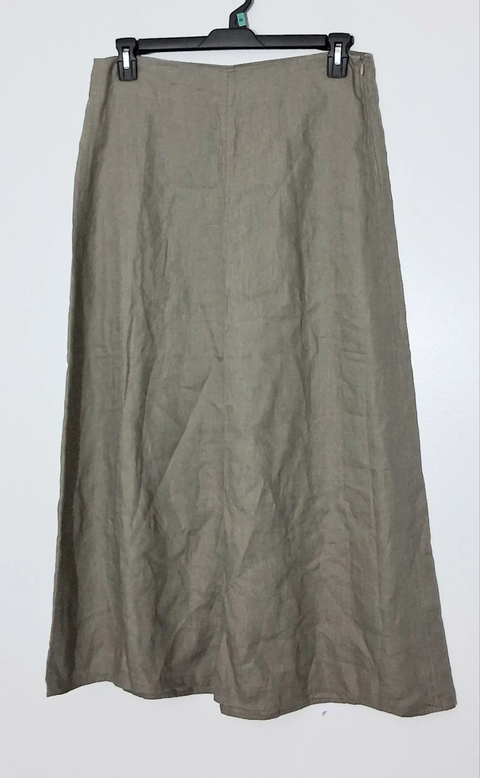 Zara Skirt Women's Size Large 100% Linen Dark Beige High Waist Midi Side Zip
Opens in a new window o