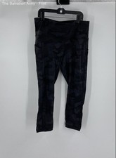 Lululemon Womens Black Camuflage Pockets 3/4 Skinny Leg Capri Leggings Size 8