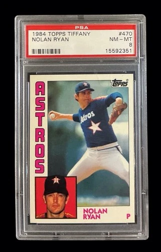 1984 topps tiffany #470 nolan ryan; 1st glossy edition SP card PSA 8  (iAPPEAL+)