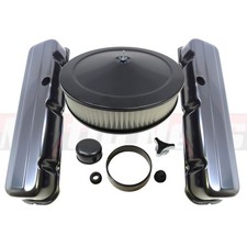 Chevy Bbc 454 502 Black Engine Dress Up Kit Short Valve Covers 14 Air Cleaner