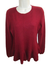 unbranded 100 Cashmere Burgundy Crew Neck Fit Flare Sweater May fit Size S M
